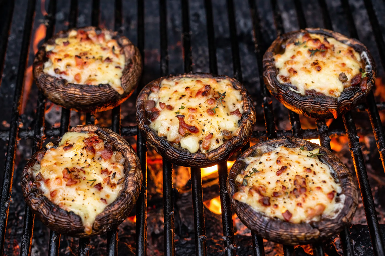 Portobello burger van de BBQ
